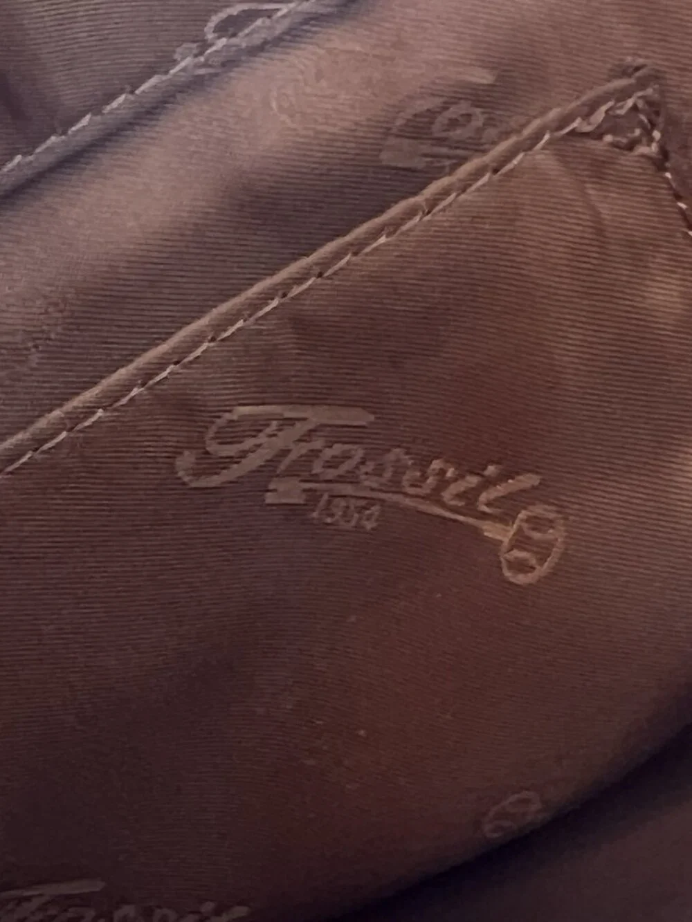 vintage Fossil Satchel Brown Pebbled Leather Round Handles Fossil Key Y2K